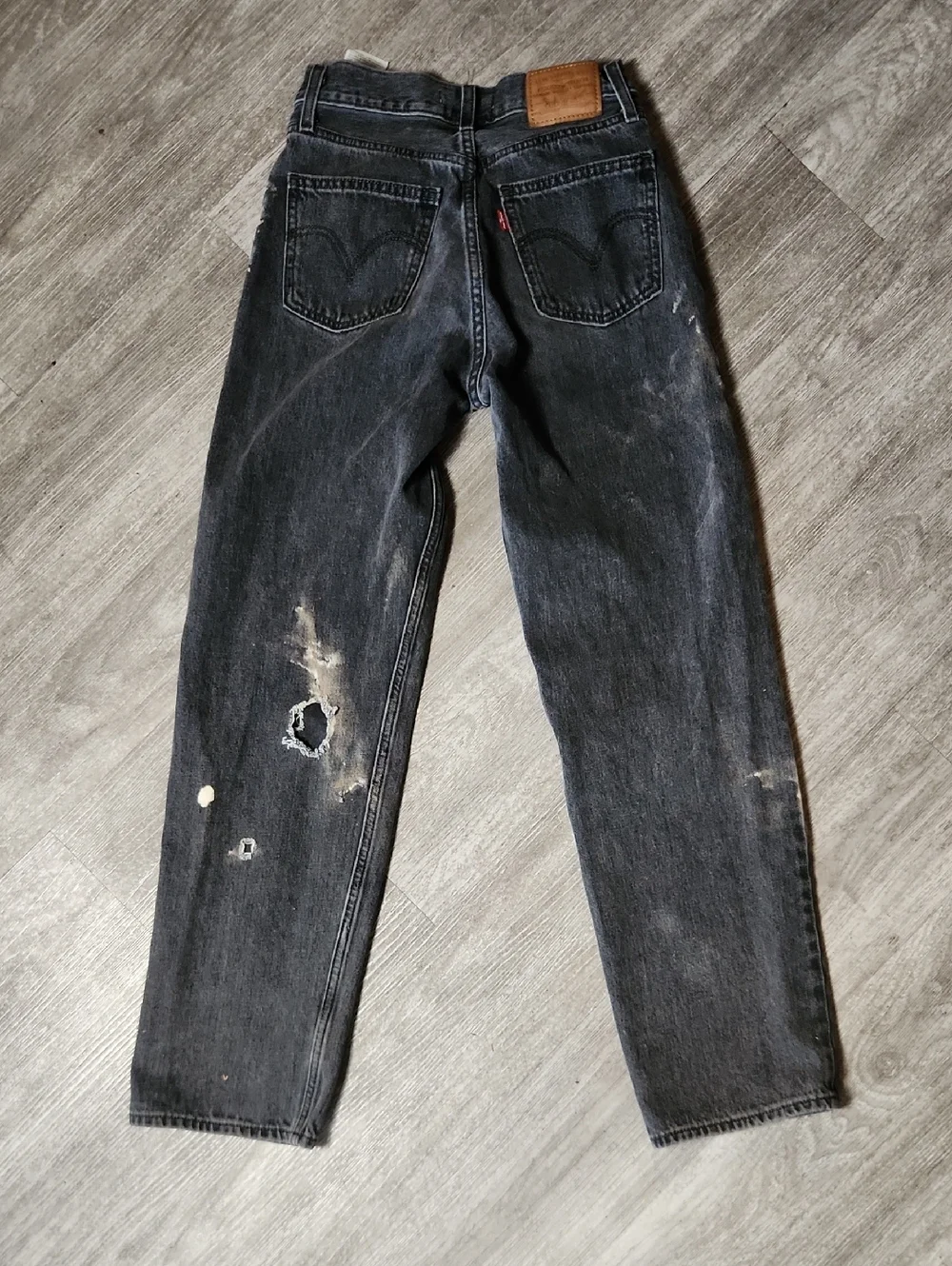 Vintage LEVI Dad Jeans High-Waist Black Distressed Jeans